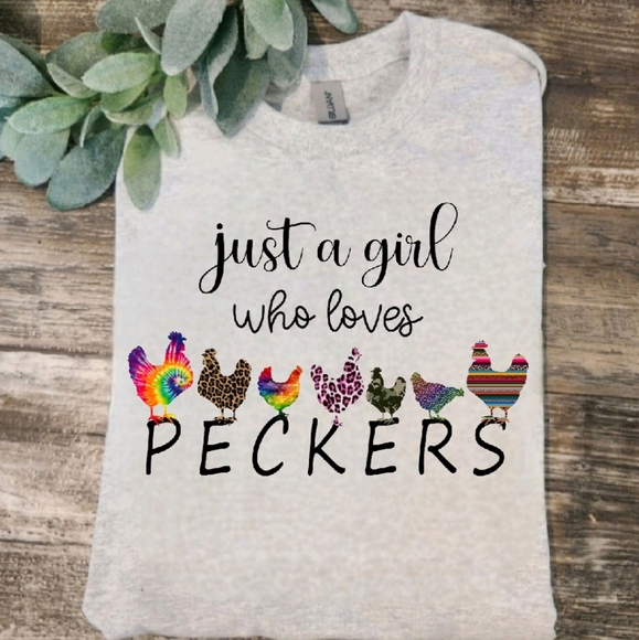 Chicken mom shirt farmhouse funny humor popular cute loves peckers - Picture 1 of 1